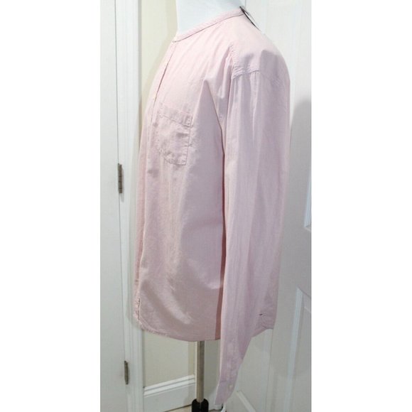 NWT Velvet Graham & Spencer Long Sleeve Collarless Button Up Pink Mens Shirt 2XL - Picture 2 of 7